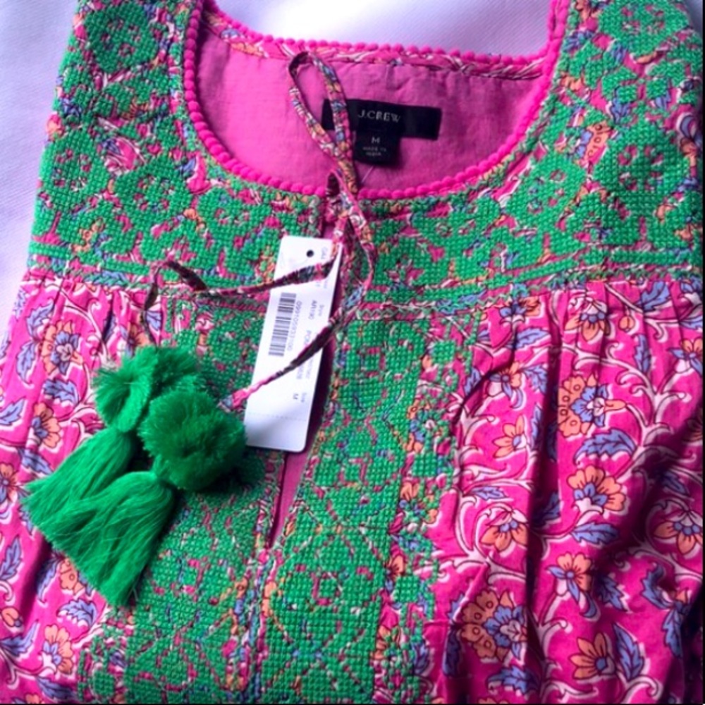 🍇 J.Crew Belted Bohemian Vines Tunic Dress - Picture 4 of 15